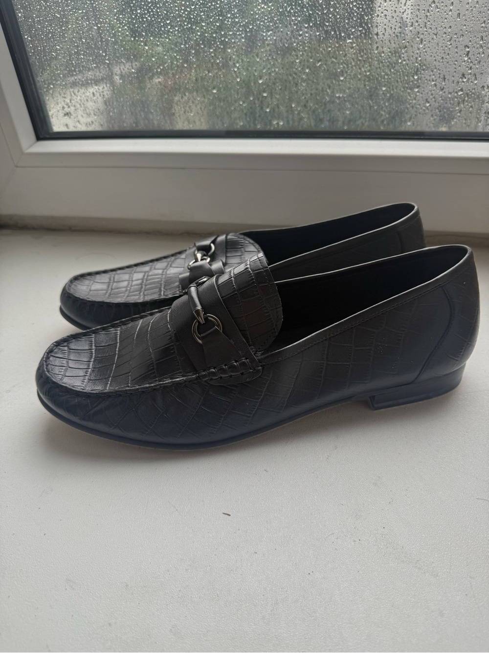 Steve Madden Donnel Croc Embossed Men's Leather Bit Loafer - Size 11 USA